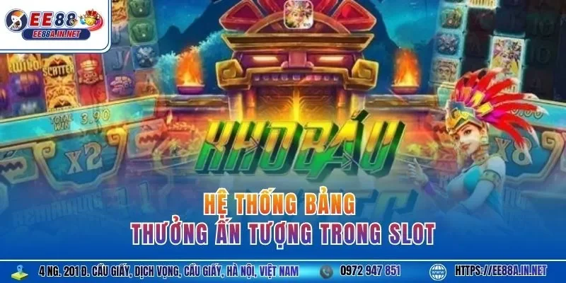 Hệ thống bảng thưởng ấn tượng trong slot